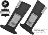 GREY STITCH 2X UPPER B PILLAR LEATHER COVERS FITS VW T5 TRANSPORTER SHUTTLE