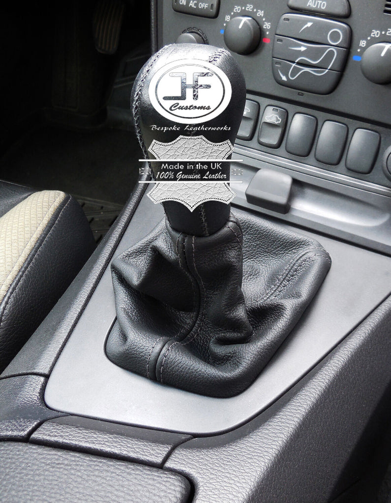 FITS VOLVO S60 V70 2001-2007 GEAR GAITER SHIFT BOOT BLACK LEATHER BLACK STITCH