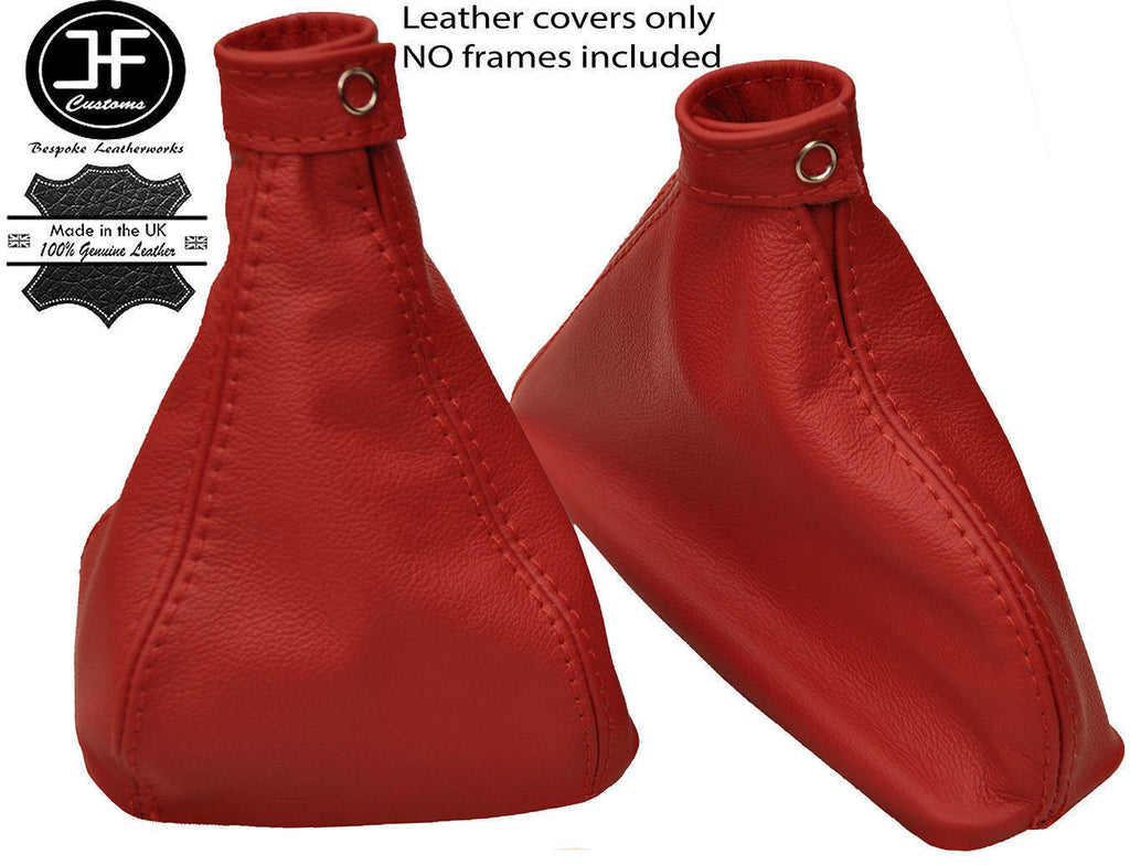 DARK RED REAL LEATHER FITS ALFA ROMEO 159 2005-2011 GEAR + HANDBRAKE GAITERS