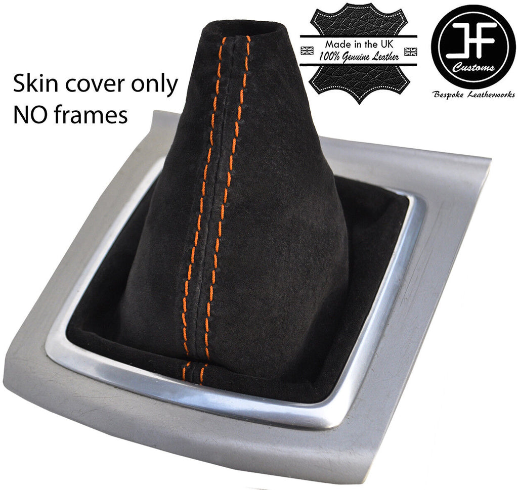 ORANGE STITCHING REAL SUEDE MANUAL GEAR GAITER FOR FORD FOCUS MK2 2008-2011