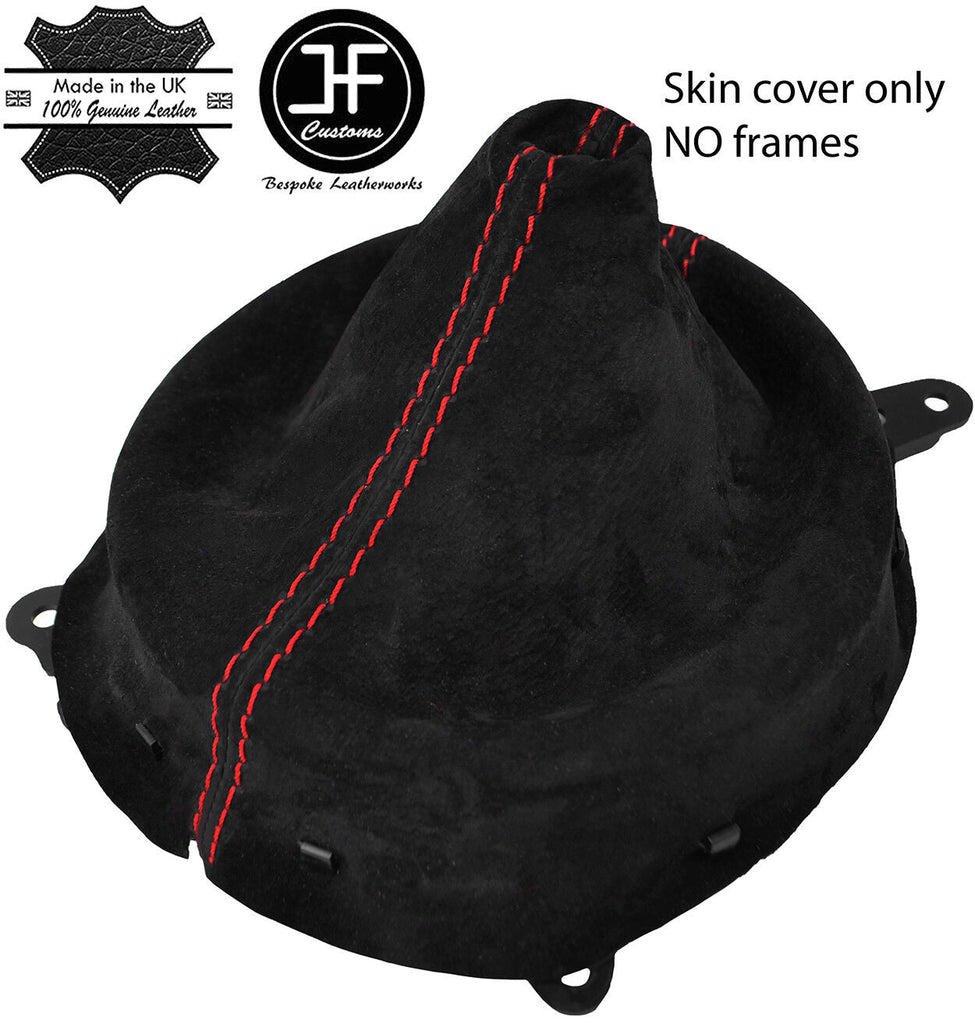 RED STITCH REAL SUEDE MANUAL GEAR GAITER FITS MAZDA MX5 MK3 2005-2015 CUSTOM NEW