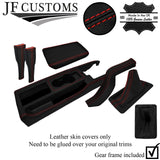 RED STITCH LEATHER COVERS FOR FORD MUSTANG 05-09 CENTRE INTERIOR RECOVERY KIT