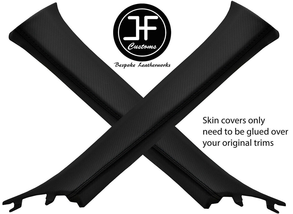 BLACK STITCH 2X A PILLAR CARBON VINYL COVERS FOR TOYOTA GT86 SUBARU BRZ 12-19