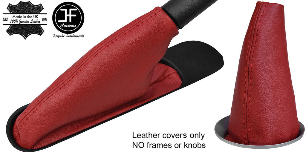 DARK RED TOP GRAIN LEATHER GEAR HANDBRAKE GAITER FOR BMW MINI COOPER R55 R56 R57