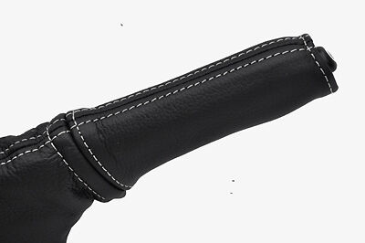 white stitch FITS FORD KA 96-09 LEATHER HANDBRAKE LEATHER HANDLE COVER ONLY