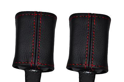 RED STITCH FITS FORD TRANSIT CONNECT 02-12 2X SEAT BELT LEATHER COVERS