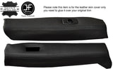 BLACK STICH 2X FRONT TOP TARGA ROOF RAIL TRIM LEATHER COVER FOR PORSCHE 911 930