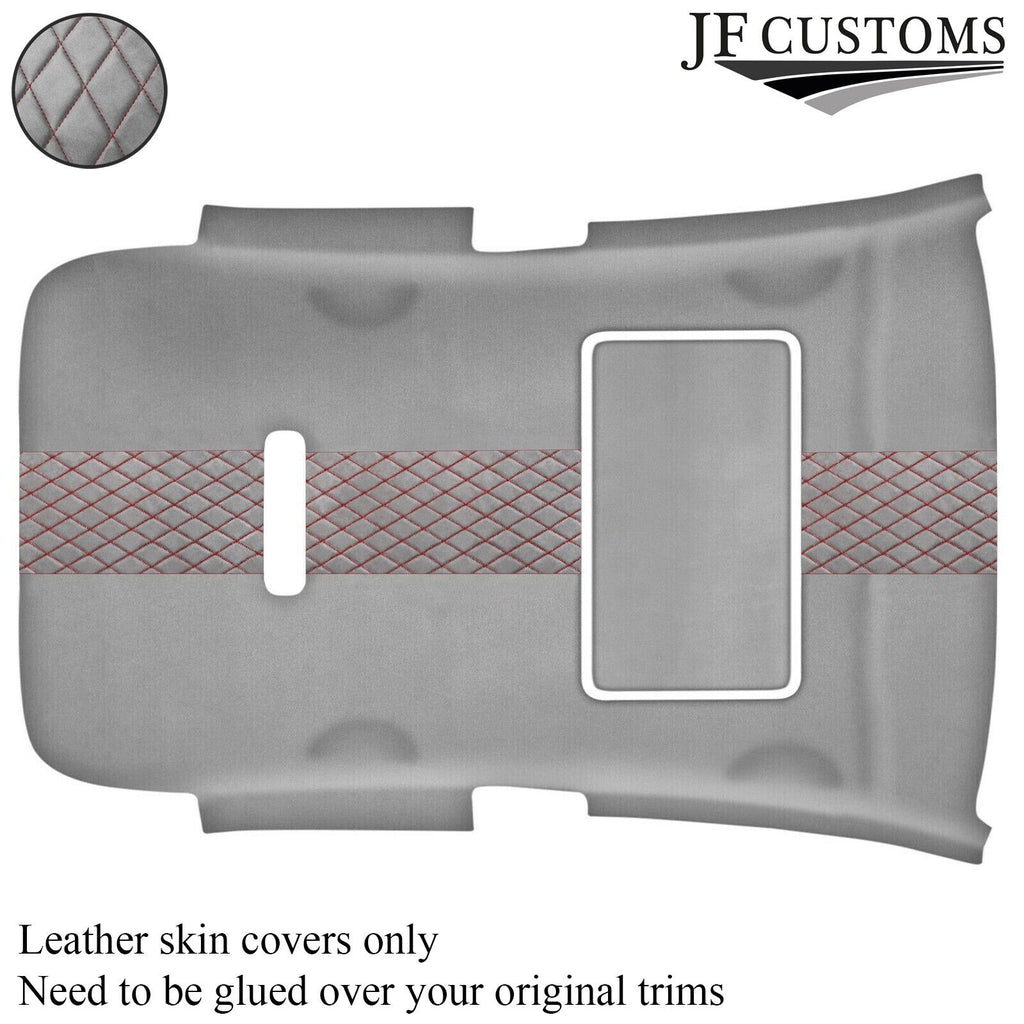 DSG2 D RED STITCH L GREY LUXE SUEDE SUNROOF HEADLINER COVER FOR GOLF MK6 09-14