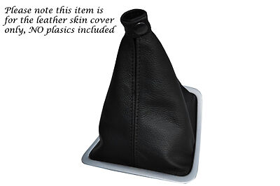 BLACK DOUBLE STITCH FITS RENAULT ESPACE MK4 2003-2011 LEATHER GEAR GAITER ONLY