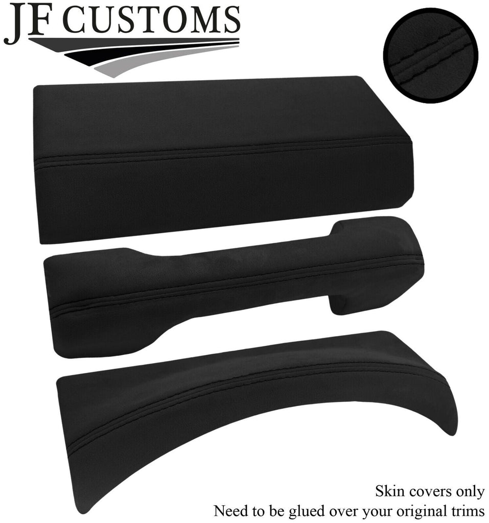 BLACK STITCH 3X DASH TRIM LUXE-SUEDE COVERS FITS LAND ROVER DEFENDER 2007-2016