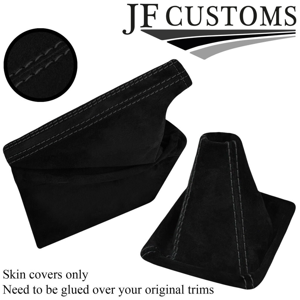 D GREY STITCH SUEDE GEAR HANDBRAKE GAITERS FOR SUBARU IMPREZA WRX STI 08-14