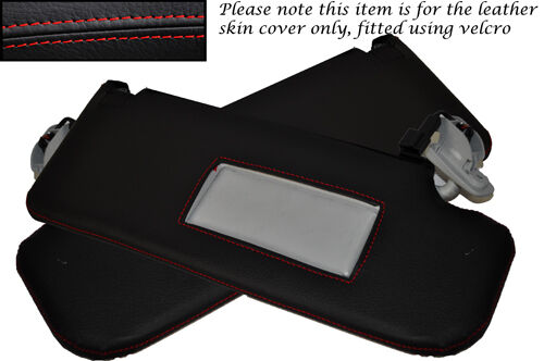 RED STITCH FITS SEAT LEON TOLEDO ALTEA 06-11 2X SUN VISORS LEATHER COVERS ONLY