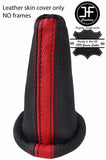 BLACK & RED STRIPE TOP GRAIN LEATHER GEAR GAITER FITS CITROEN SAXO 1996-2004