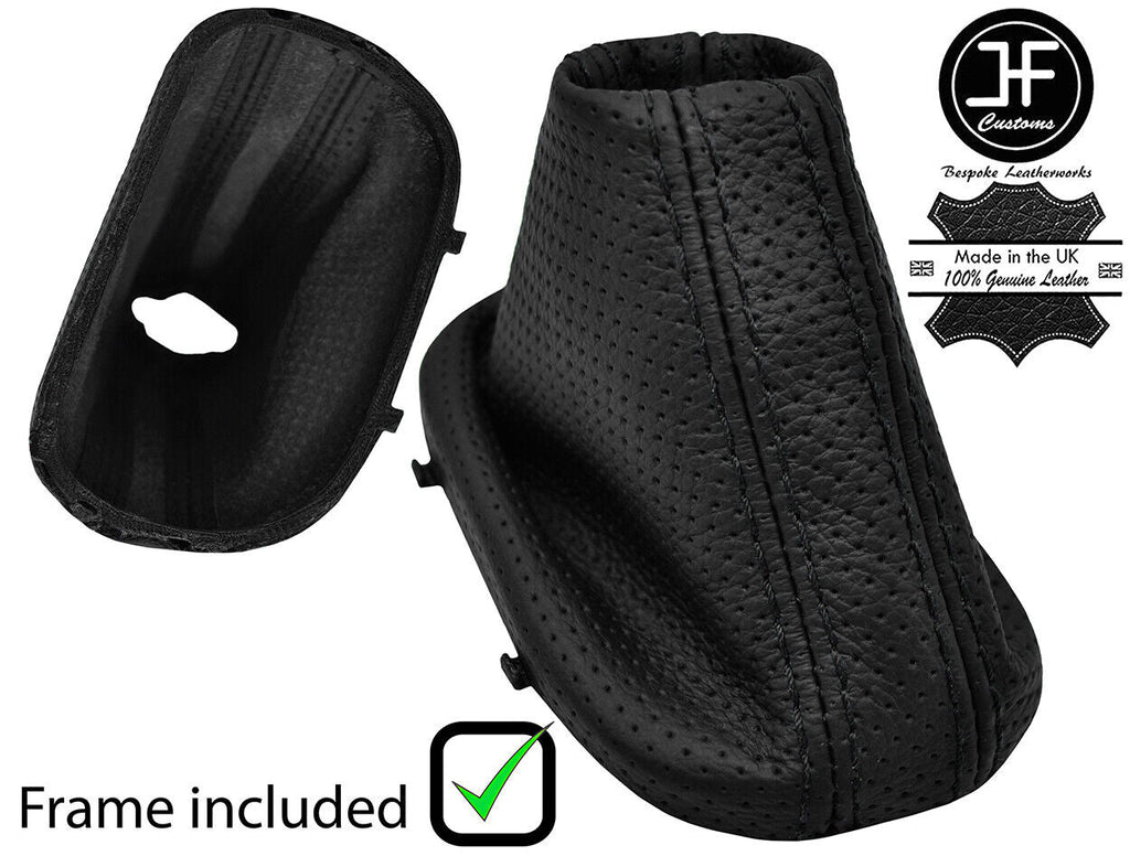 BLACK STITCH PERFORATED LEATHER DSG GEAR+PLASTIC FRAME FOR VW GOLF MK6 VI 09-13