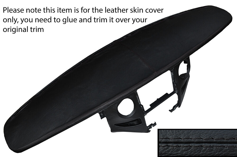 BLACK STITCHING DASH DASHBOARD LEATHER SKIN COVER FITS IVECO DAILY 2007-2013