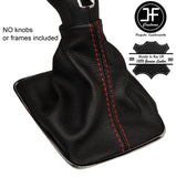 RED STITCHING MANUAL LEATHER GEAR GAITER FITS SEAT IBIZA FR 2013-2016 CUSTOM NEW