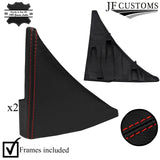 RED STICH 2X TRIANGLE CONSOLE SIDE TRIM+FRAMES COVER FOR MAZDA MX5 MK3 05-08