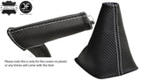 WHITE STITCH CARBON VINYL GEAR & HANDBRAKE HANDLE COVER FITS AUDI A3 8P 04-12