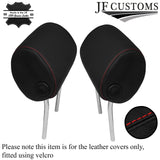 RED STITCHING 2X FRONT HEADREST LEATHER COVERS FITS AUDI A3 8P 2004-2012