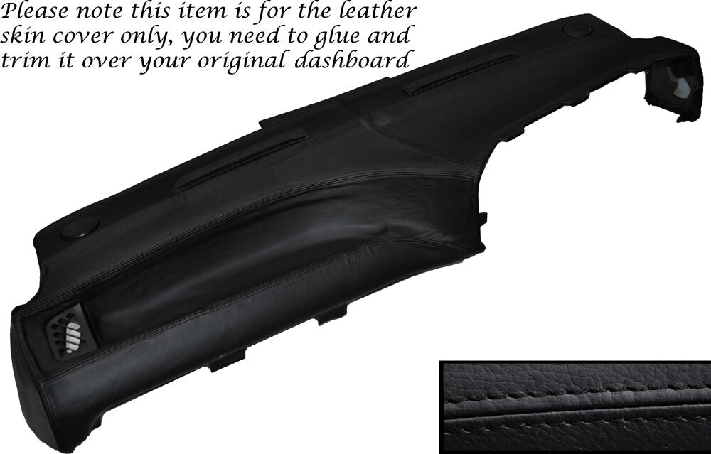 BLACK STITCH TOP DASH DASHBOARD LEATHER SKIN COVER FITS FORD GRANADA MK3