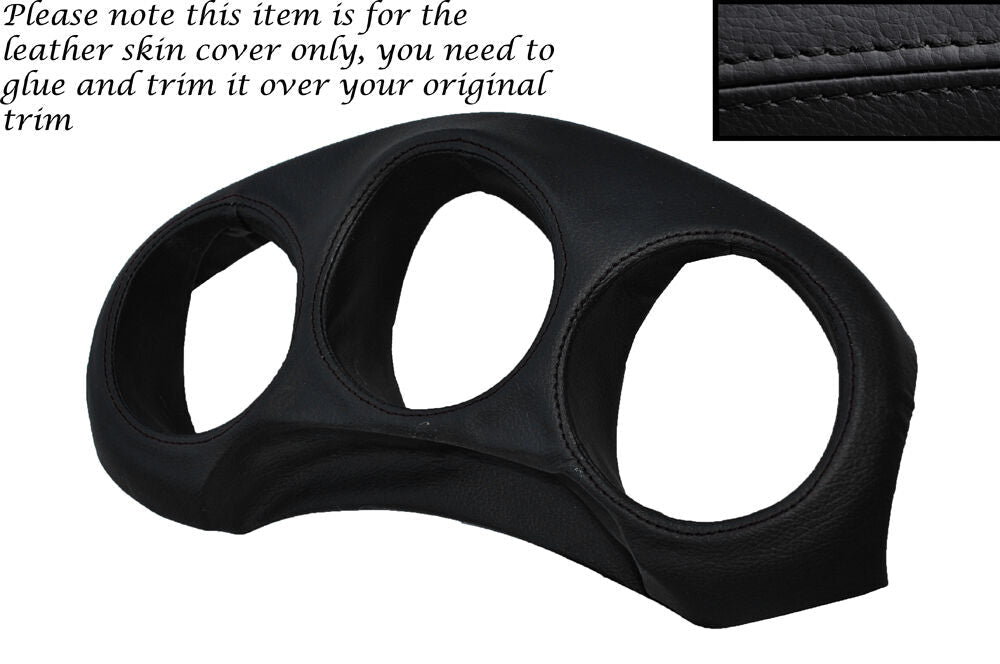 BLACK STITCH SPEEDO SURROUND LEATHER SKIN COVER FITS TOYOTA MR2 MK3 2000-2007