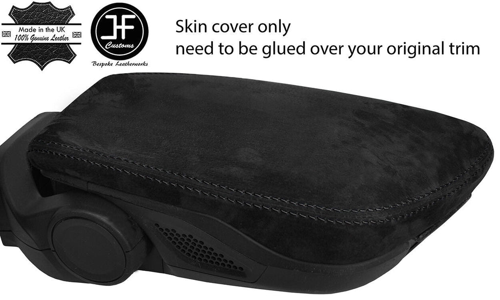BLACK STITCH SUEDE ARMREST LID COVER FOR BMW 2 SERIES F45 F46 2014-2018