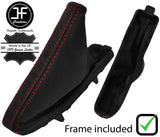 RED STITCH LEATHER HANDBRAKE GAITER+PLASTIC FRAME FITS FORD MUSTANG 2010-2014