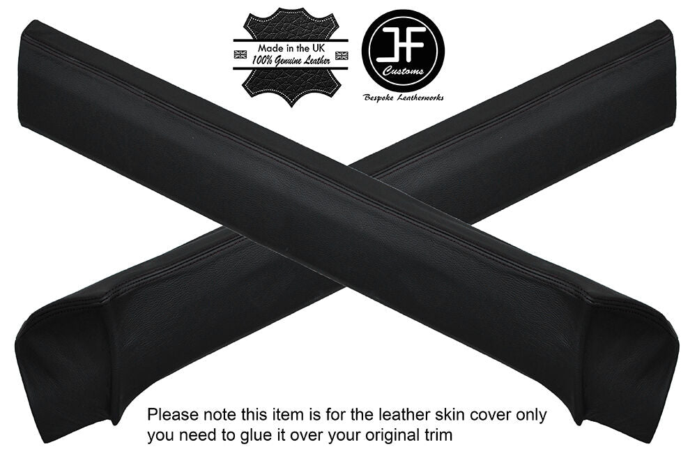 BLACK STITCH 2X TOP FRONT DOOR CAPPINGS LEATHER COVERS FITS BMW 6 SERIES E24