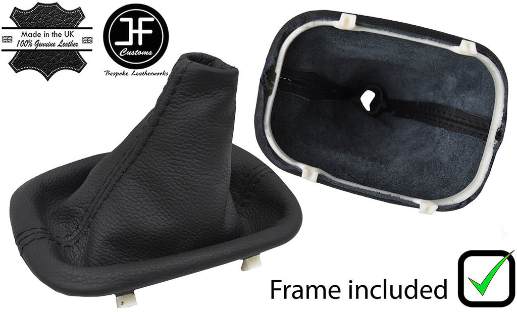 BLACK STITCH LEATHER GEAR GAITER WITH PLASTIC FRAME FITS BMW 6 SERIES E24 76-90