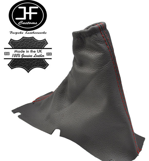 RED STITCH FITS VOLVO V70  2000-2004 DARK GREY HANDBRAKE GAITER LEATHER COVER