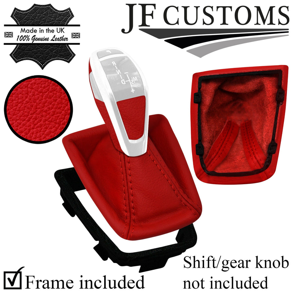 RED ITALIAN LEATHER AUTO DCT GEAR + FRAME FOR BMW E90 E92 E93 CUSTOM NEW