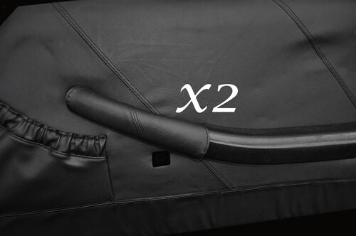 BLACK STITCH FITS TRIUMPH STAG MK1 MK2 2X DOOR HANDLE LEATHER COVERS ONLY