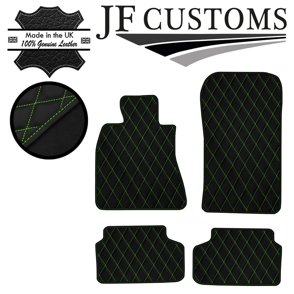 GREEN DIAMOND STITCH VINYL 4X TAILORED FLOOR MAT CARPETS FOR BMW G30 G31 17-21