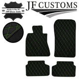 GREEN DIAMOND STITCH VINYL 4X TAILORED FLOOR MAT CARPETS FOR BMW G30 G31 17-21