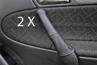 grey stitch FITS MERCEDES C CLASS W203 01-07 2X DOOR HANDLE LEATHER COVERS