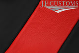 RED & BLACK LEATHER 2X DOOR CARD TRIM INSERT COVERS FITS LOTUS ELAN M100 JF1