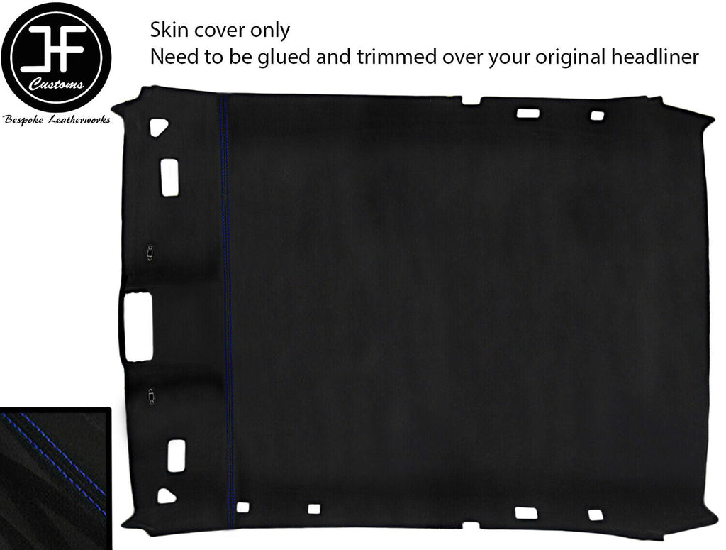 BLUE STITCH LINER ROOF HEADLINING LUXE SUEDE COVER FOR BMW 3 E36 92-98 COUPE