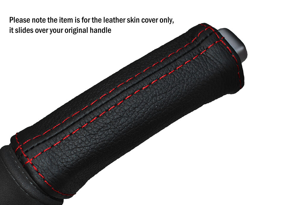 RED STITCH LEATHER HANDBRAKE HANDLE SKIN COVER FITS VOLVO S40 V50 2004-2007