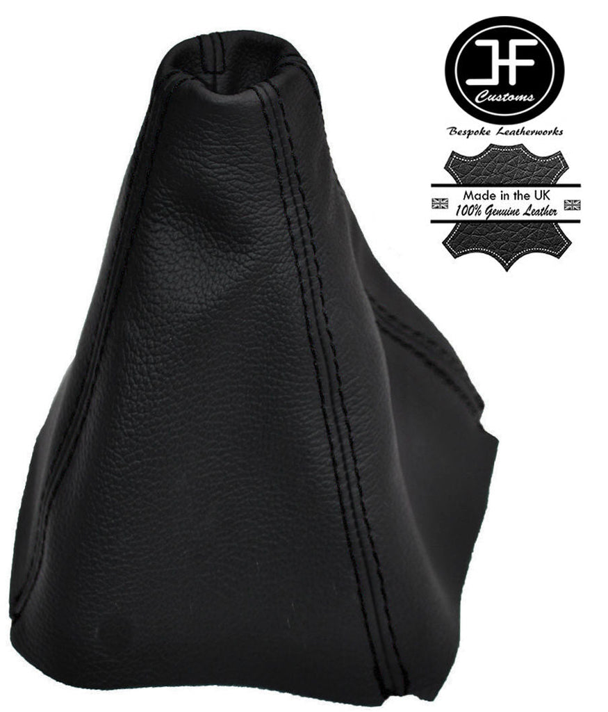 BLACK STITCH FOR FIAT DOBLO MPV CARGO 2001-2010 BLACK GEAR GAITER REAL LEATHER