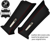RED  STITCH LEATHER 2X REAR D  PILLAR COVERS FITS RANGE ROVER P38 1994-2002