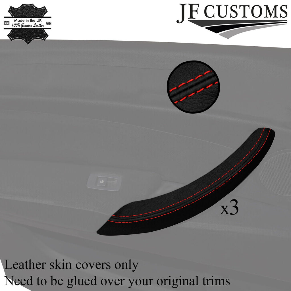 DSG2 RED STITCH 3X DOOR HANDLE LEATHER SKIN COVERS FOR BMW X6 E71 E72 07-14
