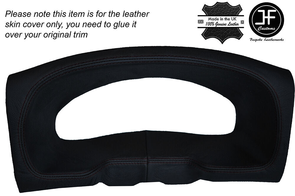 BLACK STITCH SPEEDO SURROUND LEATHER SKIN COVER FITS FORD TRANSIT MK6 00-06