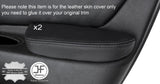 BLACK STITCH 2X FRONT DOOR ARMREST LEATHER COVERS FITS ALFA ROMEO 166 98-07