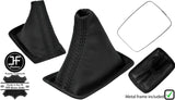 BLACK BLACK STRIPE LEATHER GEAR GAITER WITH METAL FRAME FOR HONDA PRELUDE 87-91