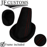 D RED STITCH LUXE-SUEDE GEAR GAITER+PLASTIC FRAME FOR LOTUS ELISE EXIGE S2 04-14