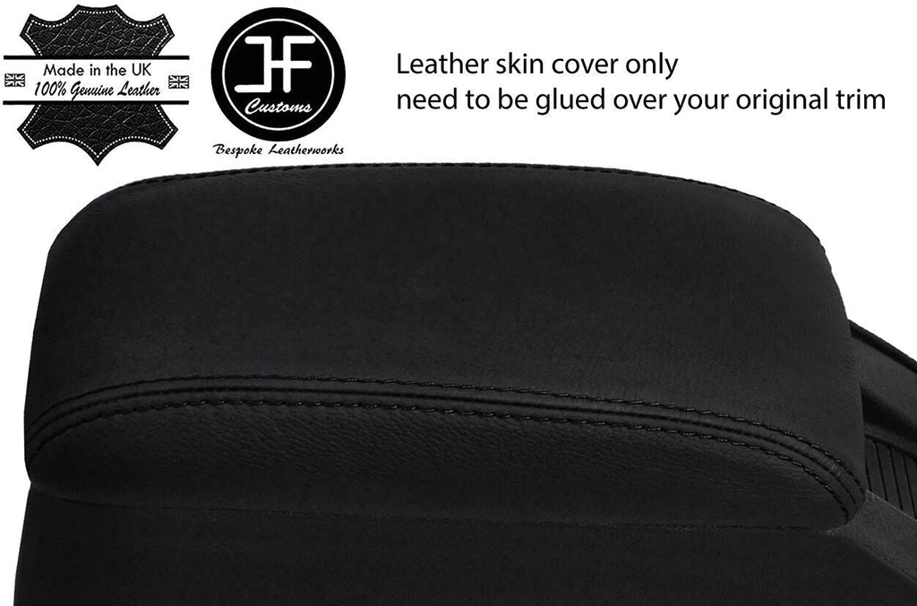 BLACK STITCHING ARMREST LID LEATHER COVER FOR FORD ESCORT RS COSWORTH 1992-1996