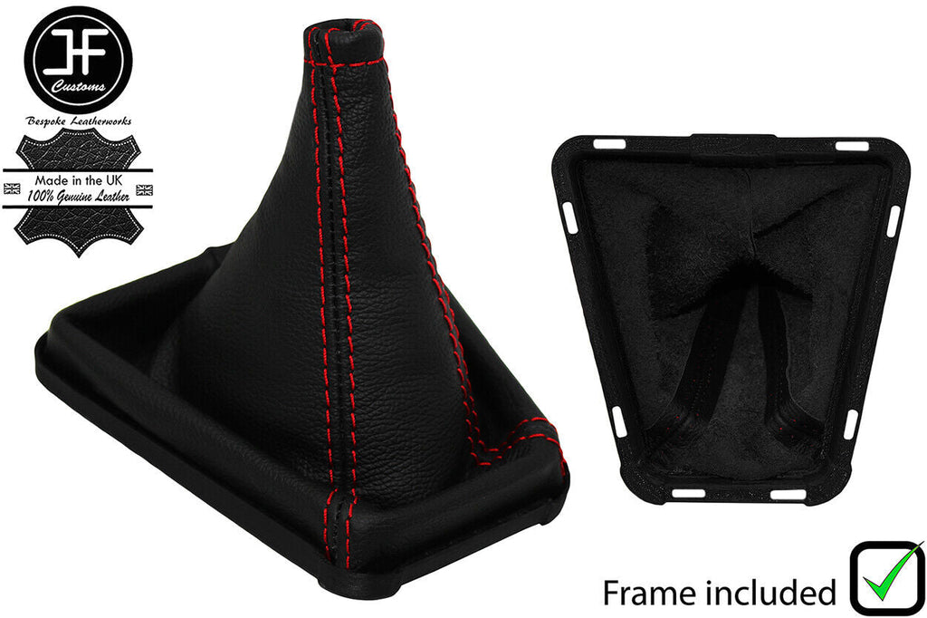 RED STITCH LEATHER MANUAL GEAR GAITER+PLASTIC FRAME FOR PEUGEOT 309 1985-1994