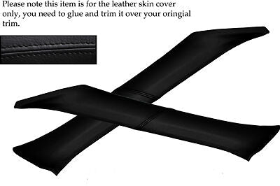 BLACK STITCH FITS MITSUBISHI FTO 2X WINDSCREEN PILLAR LEATHER SKIN COVERS ONLY