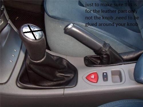 FITS RENAULT LAGUNA GAITER + GEAR KNOB LEATHER COVER PETROL CUSTOM NEW