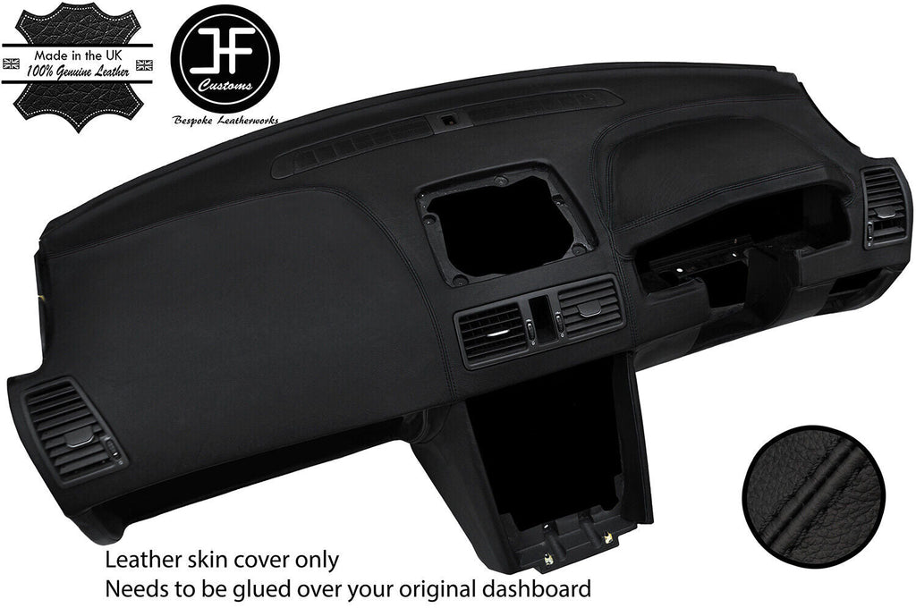 BLACK STITCHING DASH DASHBOARD REAL LEATHER COVER FOR VOLVO XC90 2002-2014